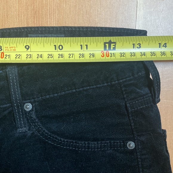 AG Adriano Goldshmeid High Rise Farrah Velvet Black Pants - Anthropologie - Picture 6 of 10